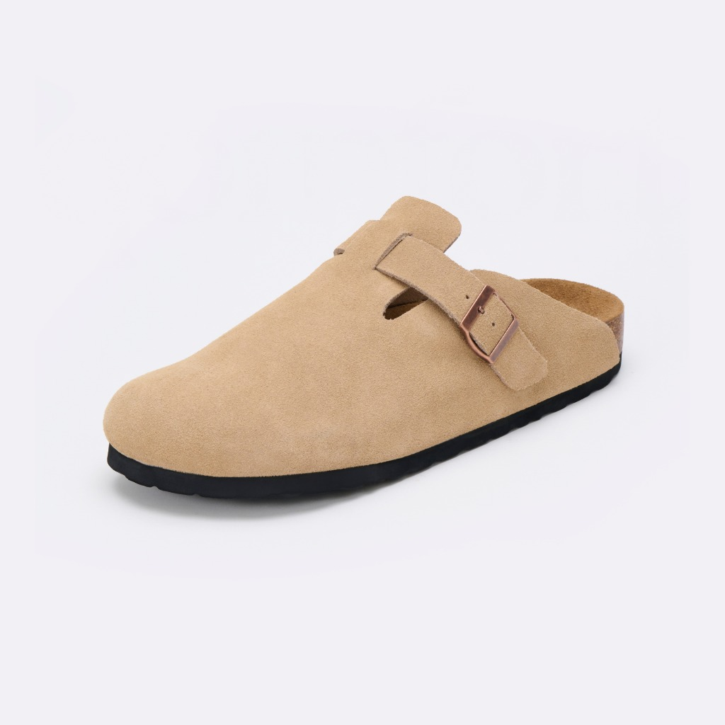 The Premium Suede Clog in Camel