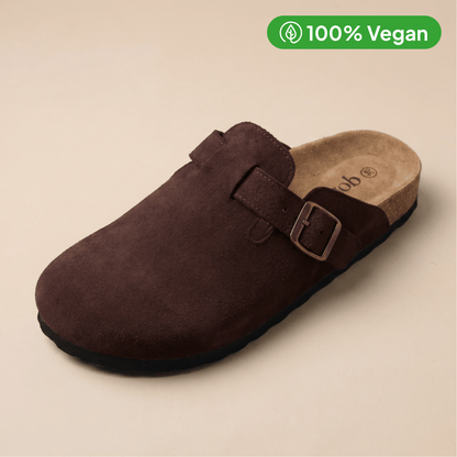 The Vegan Suede Clog in Mocha